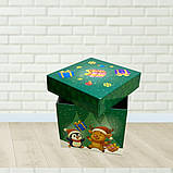 Новорічна упаковка для цукерок Кубік зелений 700 г. Н87_1, фото 2