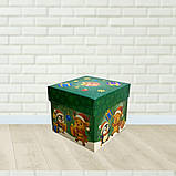 Новорічна упаковка для цукерок Кубік зелений 700 г. Н87_1, фото 3