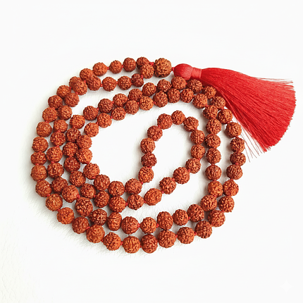 Чотки з Рудракші з вузлами 108 намистин d 8мм, фото 1