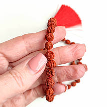 Чотки з Рудракші з вузлами 108 намистин d 8мм, фото 3