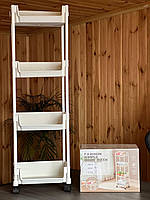 Етажерка на колесах 4 полиці для підлоги 29.5х22х93.5 см