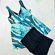 Купальник Роздільний. Танкіні із шортами. Морський бриз. Бірюзовий. Великі розміри., фото 8