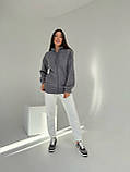 Флісова жіноча худі з капюшоном графіт 42-44, 46-48, 50-52, фото 2