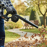 Повітродувка з пилососом садова вуличний 2 в 1 для збирання листя в мішки аккумудяторна на 48 В ручна бездротова