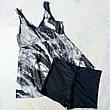 Купальник Роздільний. Танкіні із шортами. Морський бриз. Сірий. Великі розміри., фото 8