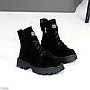 Круті чорні замшеві зимові черевики натуральна замша, фото 2