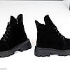 Круті чорні замшеві зимові черевики натуральна замша, фото 4