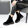 Круті чорні замшеві зимові черевики натуральна замша, фото 5