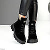 Круті чорні замшеві зимові черевики натуральна замша, фото 6