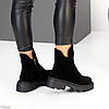 Круті чорні замшеві зимові черевики натуральна замша, фото 8