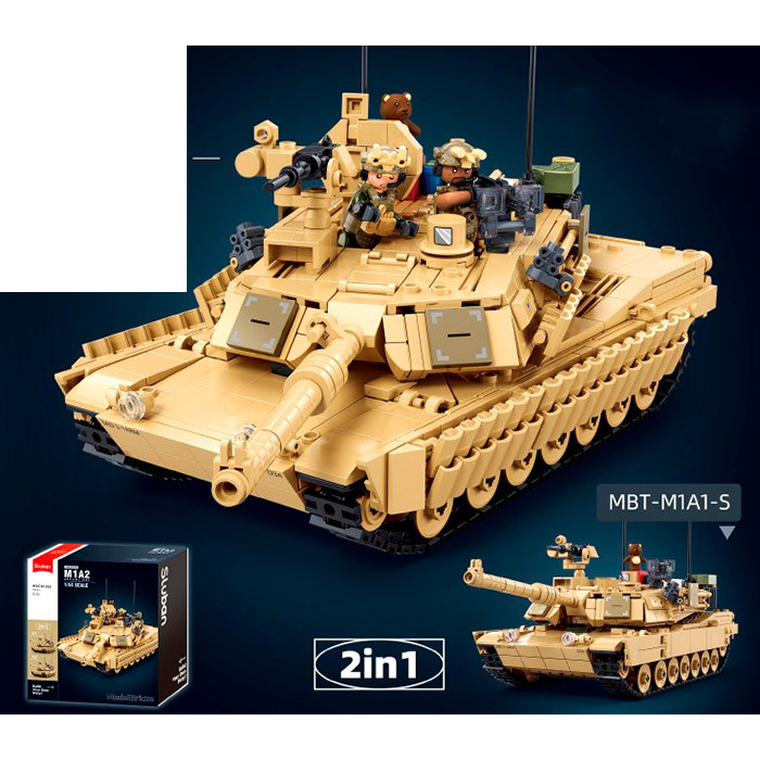 Конструктор SLUBAN M38-B1365 військова серія, танк, 1:35, фігурки, 988 под., кор., 30-33-14,5 см., фото 1