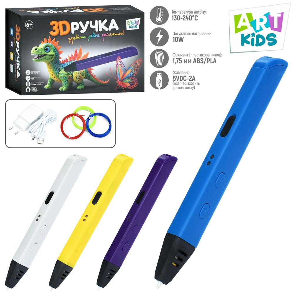 3D ручка AK 0012 тип філаменту (пласт.)-PLA (3 кольори), індикатор, від мережі, 4 кольори, кор., 20,5-13-7см, фото 1