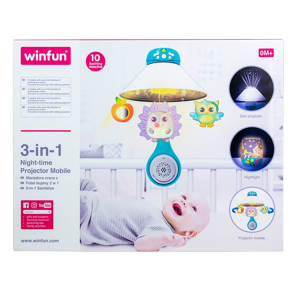 Карусель 720005-NL WinFun на ліжечко, підвіски плюш, проектор, муз., світло, бат., кор., фото 1