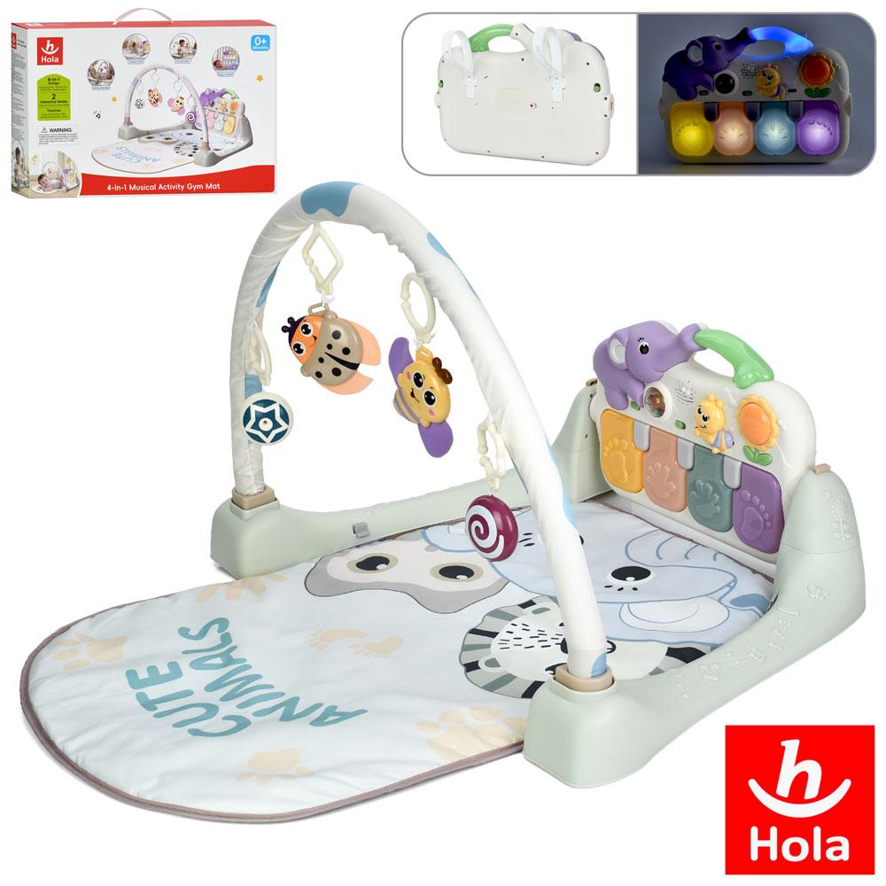 Килимок для новонародженого HE898900 піаніно, підвіски, звук тварин, муз., Бат., Кор., 54-35-11 см., фото 1