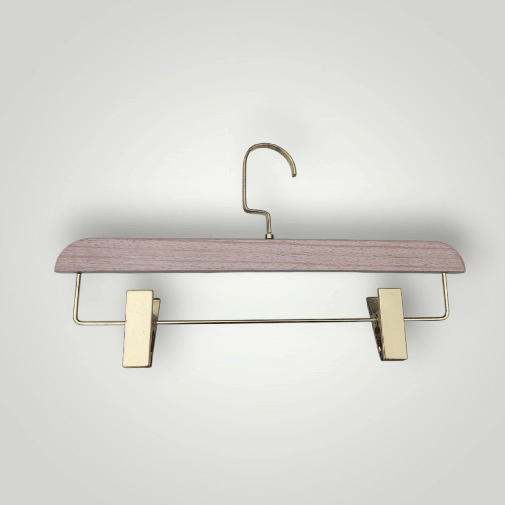 Плічки вішалки з прищіпками 35 см світло-коричневі тремпеля для штанів і спідниць уп.5 шт, фото 1