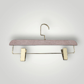 Плічки вішалки з прищіпками 35 см світло-коричневі тремпеля для штанів і спідниць уп.5 шт