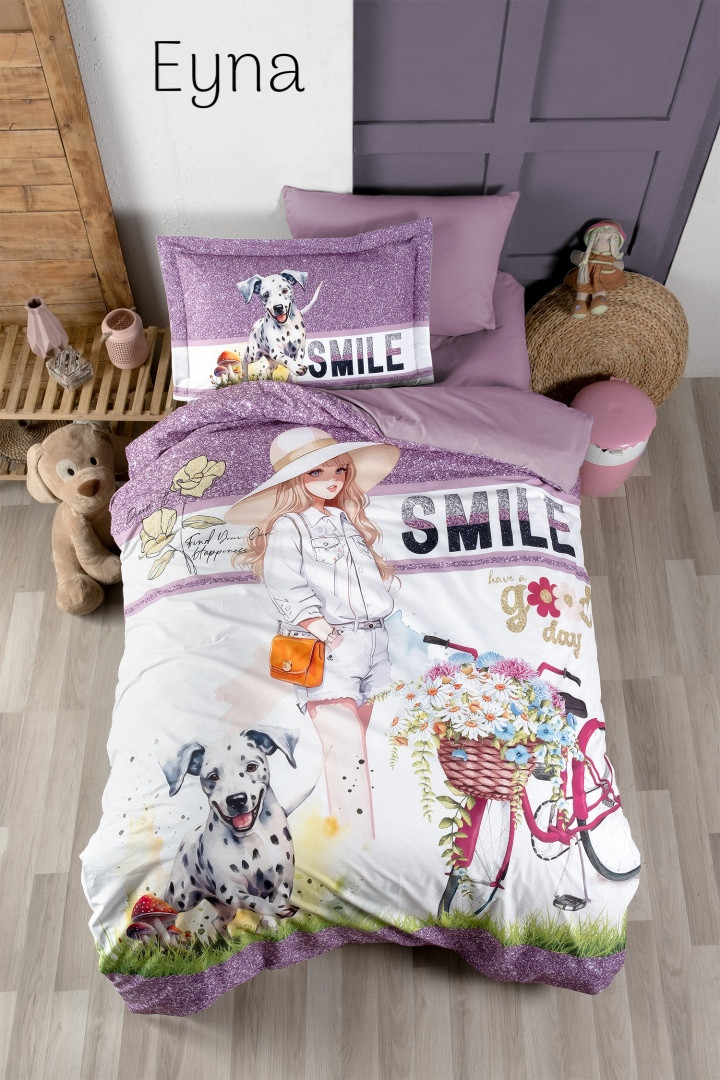 Постільна білизна Frist choice сатинова полуторний розмір 3D Eyna, фото 1