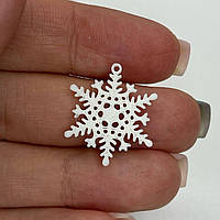 Підвіски пластикові Finding Кулон сніжинка Білий 21 мм х 18 мм х 2.5 мм
