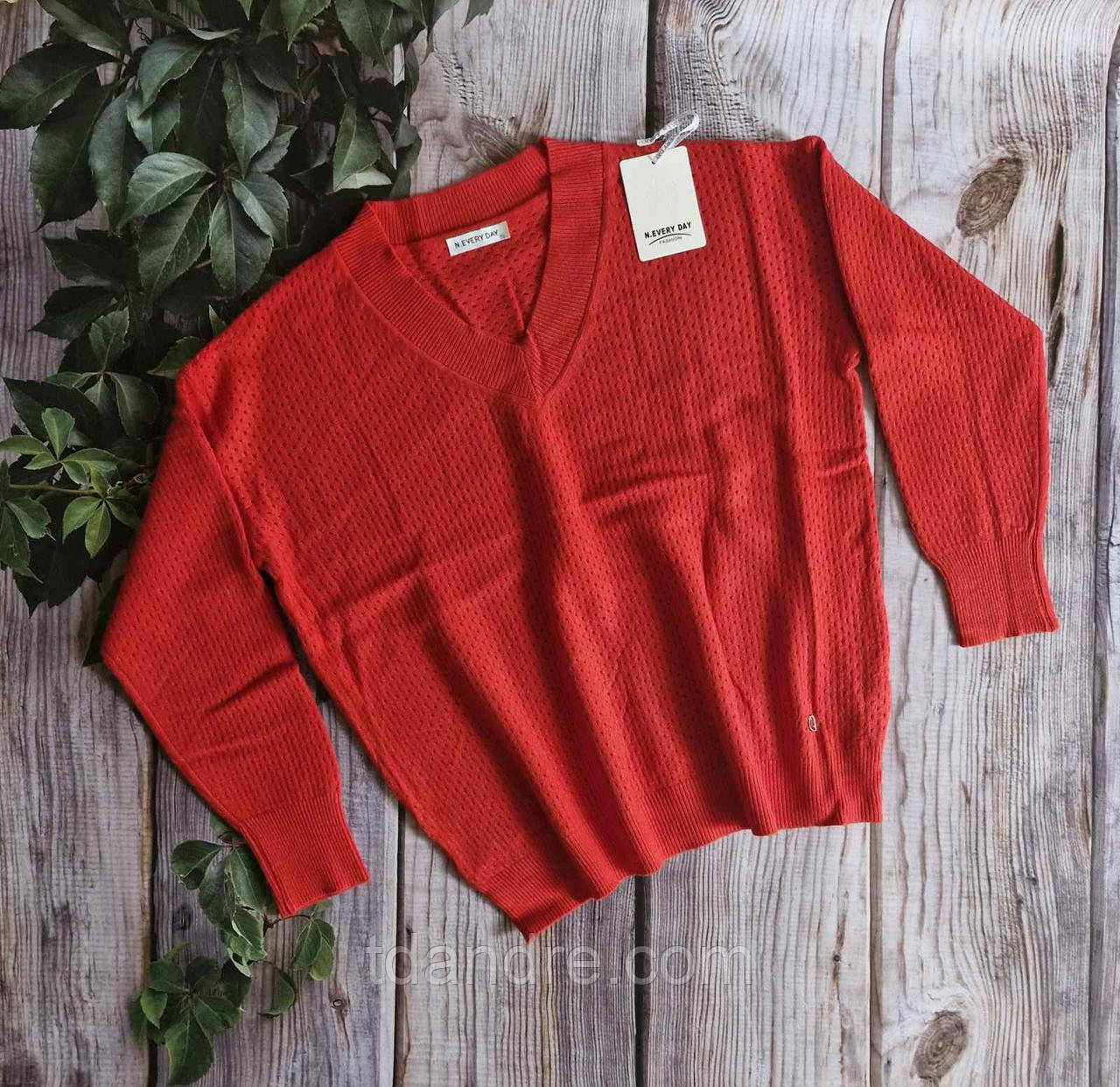 Жіночий яскравий джемпер батал, фото 1