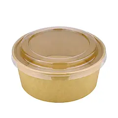 Салатник крафт 750 мл (50 шт/уп) з кришкою