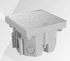 Водонепроникний підлоговий лючок для розеток на 1.5 модулі К45 115х115 мм глибина 81 мм нержавіюча сталь