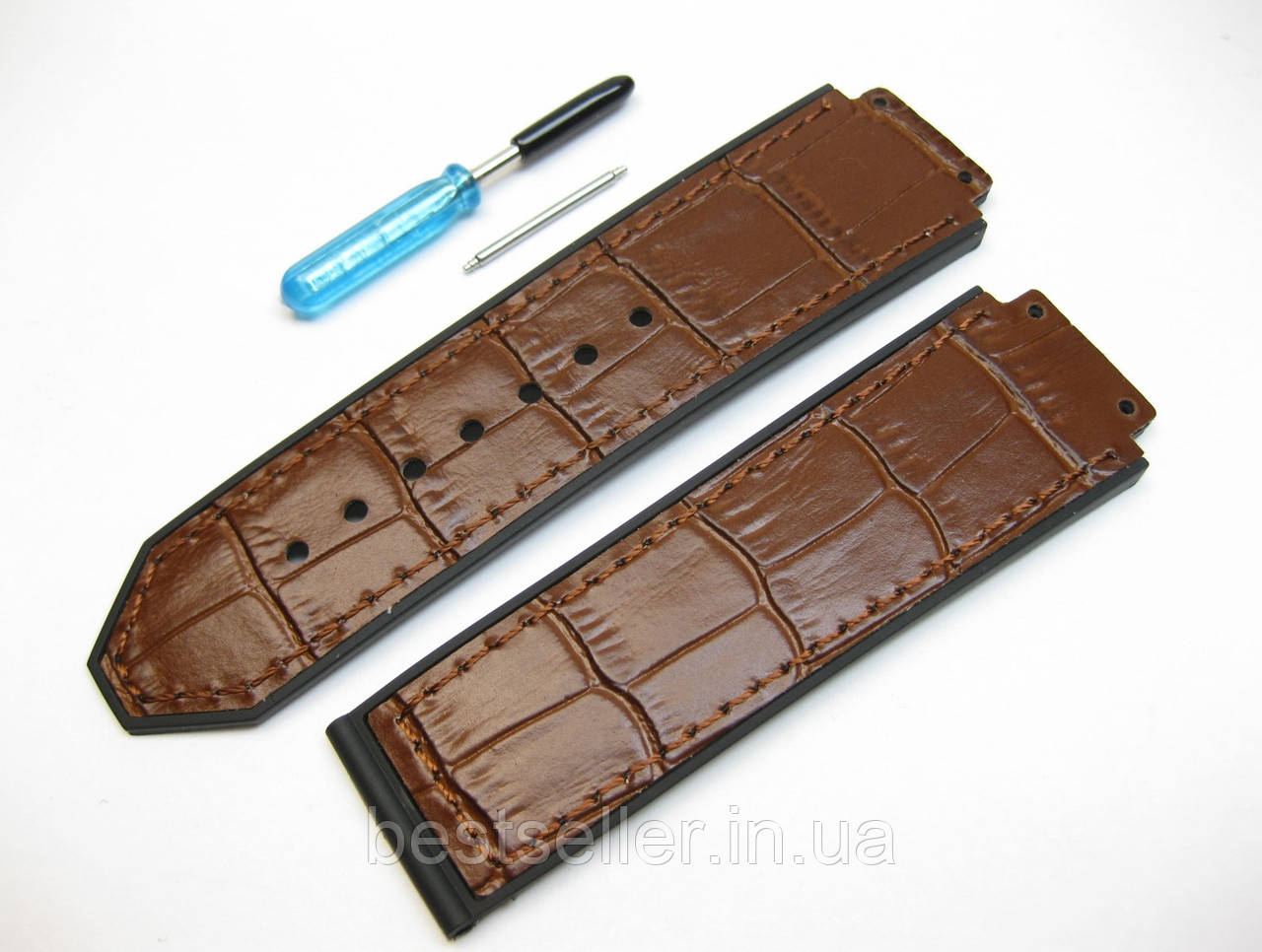 Ремінець до годинників HUBLOT синя шкіра + каучук 26 мм / 22 мм