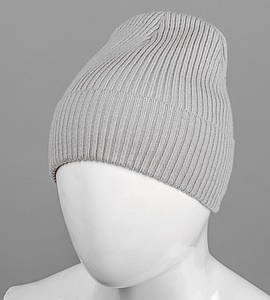 Базова шапка Резинка на ФЛІСІ (201030ф), Світло-сірий