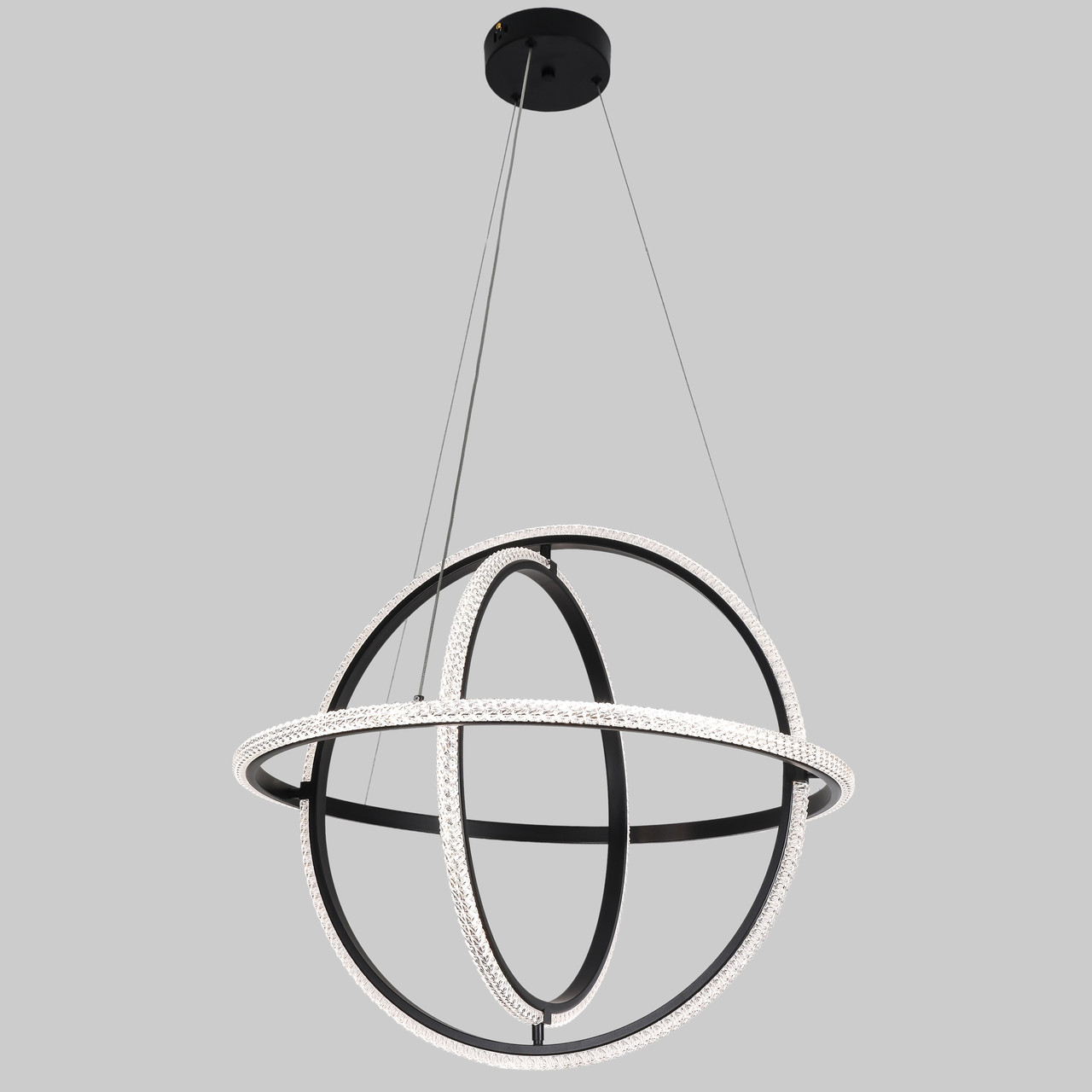 Люстра чорна "CRYSTAL" арт-деко (99-L8703D-3 (600) BK)