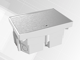 Водонепроникний підлоговий лючок для розеток на 2.5 модулі К45 115х163 мм глибина 81 мм нержавіюча сталь