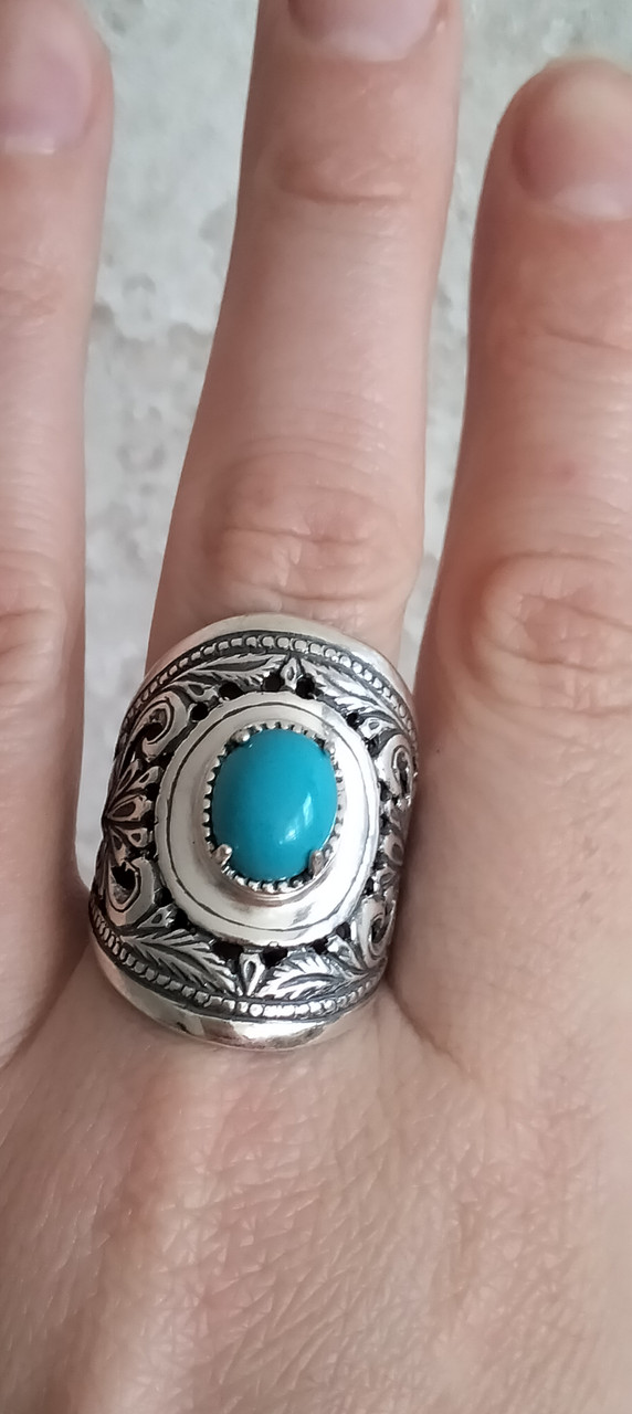 Срібна каблучка з бірюзою, фото 1