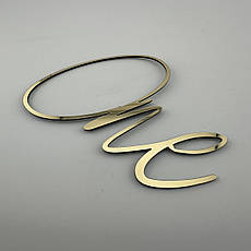 Топер One на торт із дзеркального золотого пластику, бокове кріплення, 11×8 см, для першого дня народження дитини, фото 4