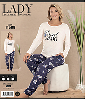 Жіноча піжама віскоза штани та кофта 44-50р TM LADY LINGERIE Туреччина