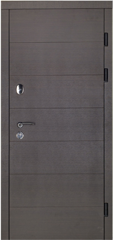 Двері вхідні Наші Двері РУБІЖ ПВХ Б-308 Венге горизонт темний 860х2040 мм