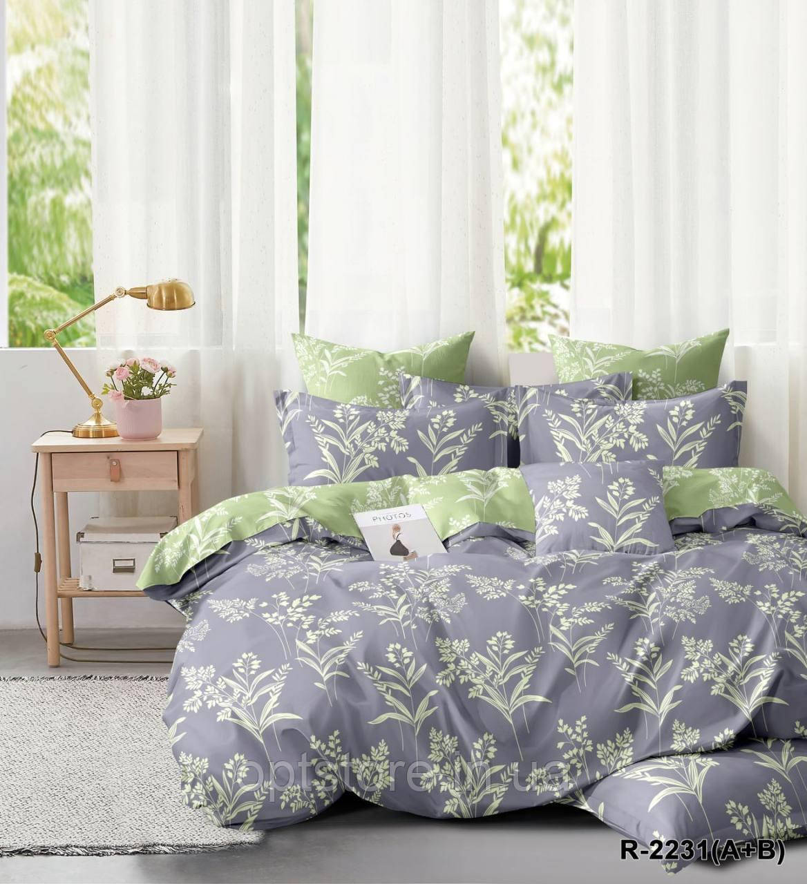 Комплект постільної білизни двоспальний 180/210, нав-ки 70/70, тканина сатин, 100% складається з бавовни, фото 1