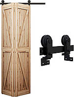 Комплект фурнітури для складаних дверей WOLFBIRD Bifold 122 см сріблястий для двох полотен до 120 см