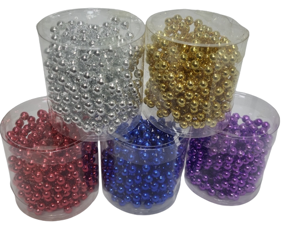 Новорічне декоративне намисто на ялинку 3м 6 мм 23-63 Jb, фото 1