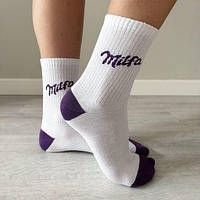 Прикольні жіночі шкарпетки з принтом, білі шкарпетки демісезонні з написами 36-40