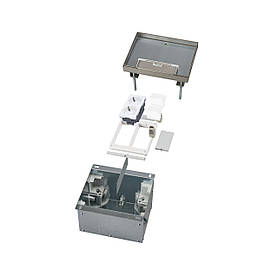 Лючок в підлогу на 4 розетки K45 з нержавіючої сталі для великих навантажень 150х193х123 мм