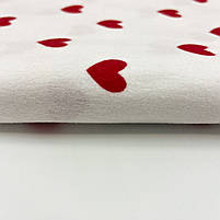 Фланель "Серця червоні на білому" 240 см, фото 5