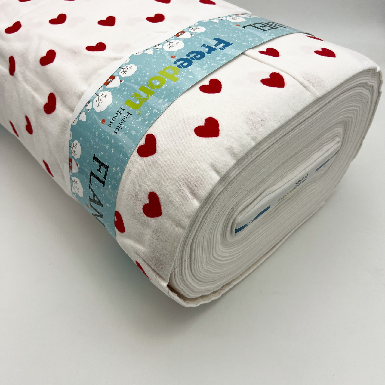 Фланель "Серця червоні на білому" 240 см, фото 1