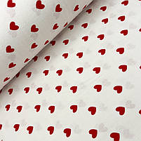 Фланель "Серця червоні на білому" 240 см, фото 2