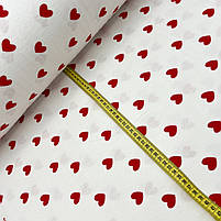 Фланель "Серця червоні на білому" 240 см, фото 3