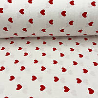 Фланель "Серця червоні на білому" 240 см, фото 4