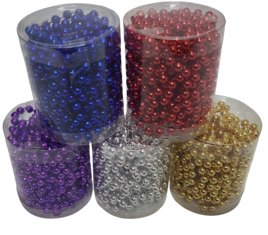 Новорічні декоративні намистини на ялинку 5 м 6 мм 23-56 Jb, фото 1