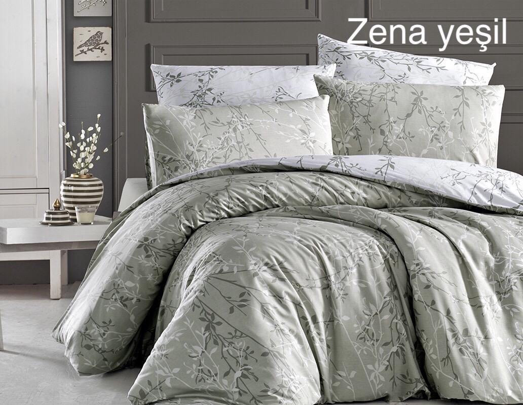 Постільна білизна First Choice ранфорс сімейний розмір Zena yesil, фото 1