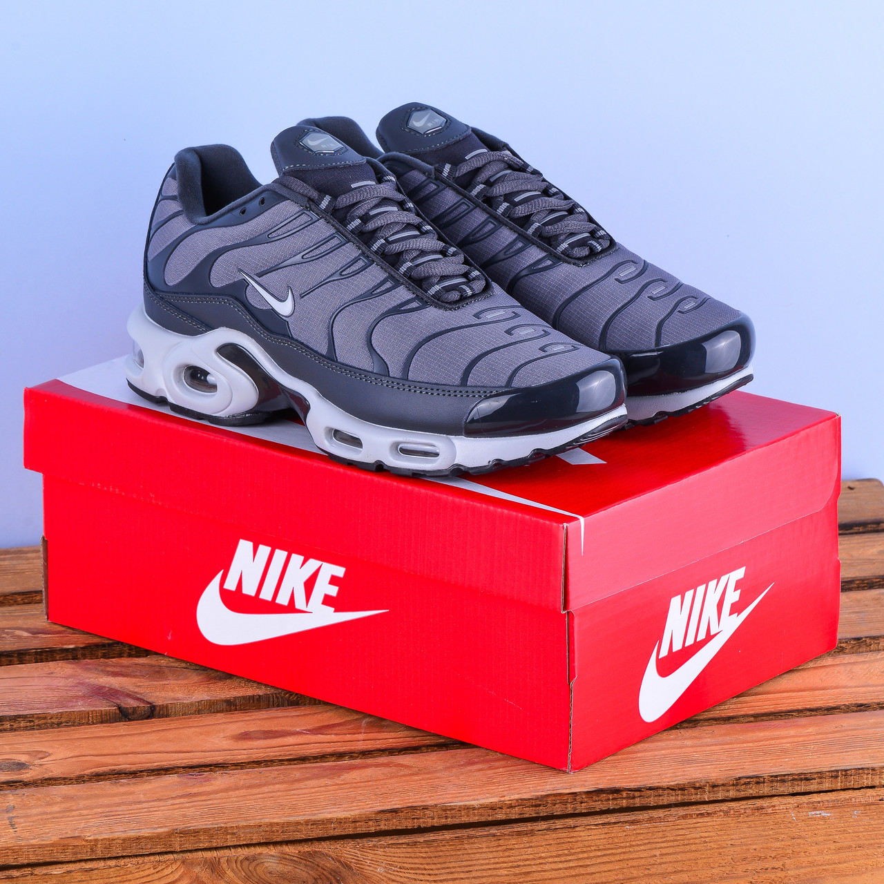 ТЕРМО Зимові Кросівки Nike Air Max TN сірі, фото 1