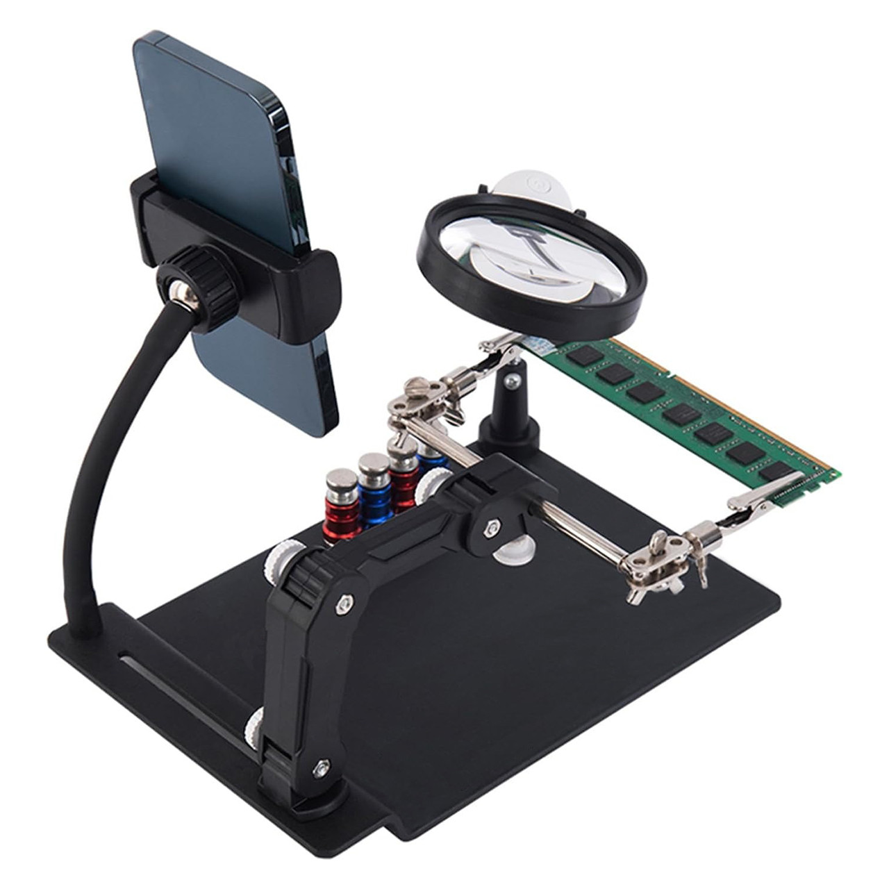 Універсальна лупа з крокодилами і підсвічуванням для пайки плат TH-7029, фото 1