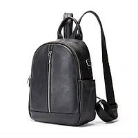Жіночий рюкзак Lorian з натуральної шкіри з плечовим ременем в комплекті чорний LR 25BG8126-black