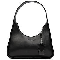 Сумка багет, сумка хобо, жіноча шкіряна Grande Pelle 763610 чорна