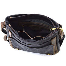 Чоловіча шкіряна сумка через плече з канвасу та шкіри TARWA, RCG-6045-3md, фото 2